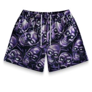 Bravest Studios PURPLE SKULLY SHORTS medium